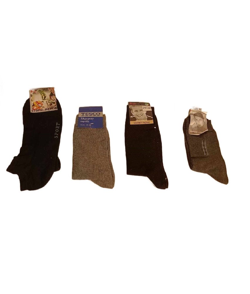 Zestaw Skarpet Męskich 4 Pary Rozmiar 43-46 Wytrzymałe Szare i Czarne