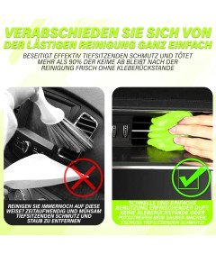 Avtomobilska notranjost, tipkovnica, gel za čiščenje računalnika