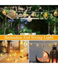 Łańcuch Świetlny LED na Ramadan Dekoracyjne Światła Eid Mubarak 1,5M