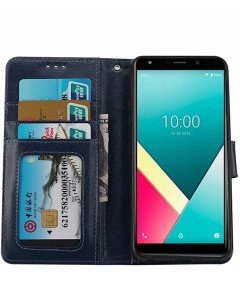 Etui Ochronne do Wiko Y61 Klapka Skórzane Eleganckie Portfel Granatowe