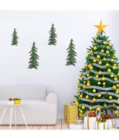 Dekoracja świąteczna choinki metalowe wiszące 4szt zielone