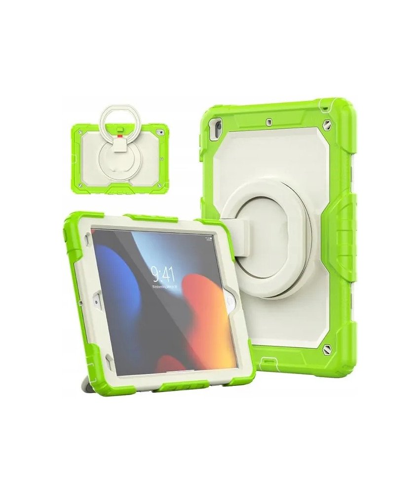 Ohišje za iPad 9/8/7 10,2" s stojalom in naramnico Zeleno