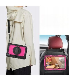 Pancerne Etui z Obrotową Podstawką do Samsung Galaxy Tab S7/8 Różowe