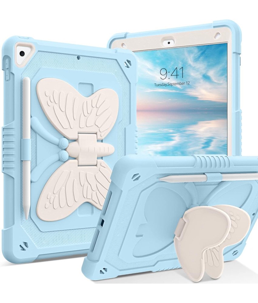 Etui do iPad 6/5 2018/17 9,7" z Podstawką Motyw Motyla Niebieskie