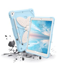 Etui do iPad 6/5 2018/17 9,7" z Podstawką Motyw Motyla Niebieskie