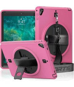 Ohišje za iPad 10,2" (19/20/21) s stojalom in naramnim pasom Roza