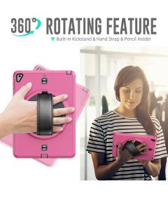 Etui do iPad 10.2" (19/20/21) z Podstawką i Paskiem na Ramię Różowe