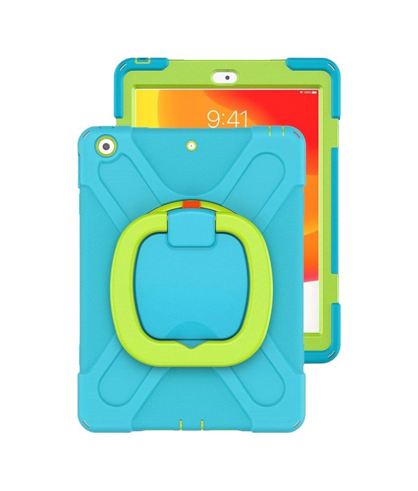 Oklepno ohišje z vrtljivim stojalom za iPad 9,7 palca 2017/18 modro