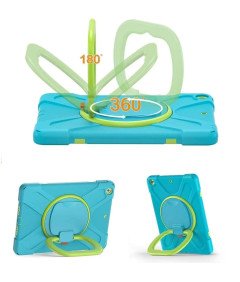 Oklepno ohišje z vrtljivim stojalom za iPad 9,7 palca 2017/18 modro