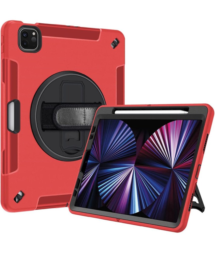 Etui do iPad 3/2/1/Pro 11" z Podstawką i Paskiem na Ramię Czerwony