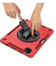 Etui do iPad 3/2/1/Pro 11" z Podstawką i Paskiem na Ramię Czerwony