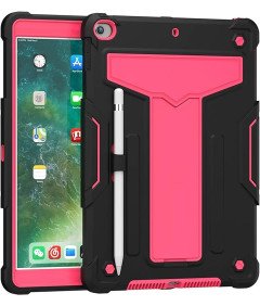 Oklepno ohišje s stojalom za iPad 7/8/9 generacije 10,2 palca roza