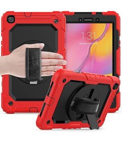 Etui z Obrotową Podstawką do Samsung Galaxy Tab A 8.0 2019 Czerwone