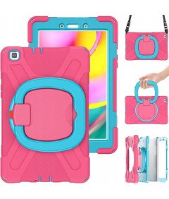 Etui do Samsung Tab A 8.0" T290 T295 z Podstawką i Paskiem na Ramię Różowe