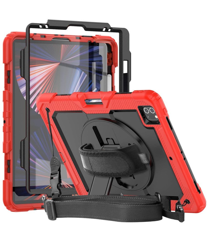 Etui do iPad Pro 5/4 12.9” z Podstawką i Paskiem na Ramię Czerwone