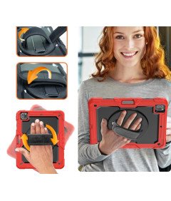 Etui do iPad Pro 5/4 12.9” z Podstawką i Paskiem na Ramię Czerwone