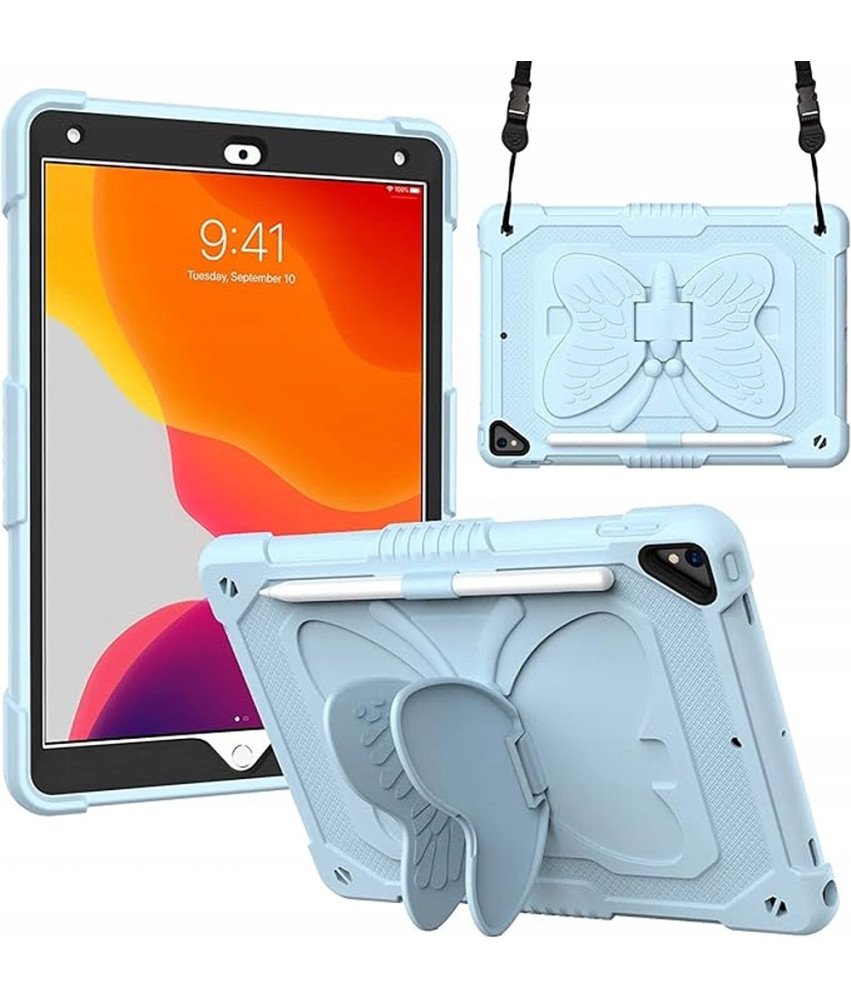 Ohišje za iPad 10,2" 2020/2019 s stojalom in naramnico Modra
