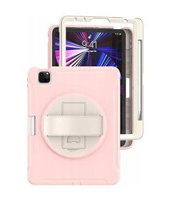 Ohišje za iPad Air 5/Air 4/Pro 11 z vrtljivim stojalom in pisalom Stylus Pen Space Pink