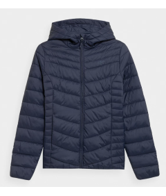 4F Lekka damska kurtka puchowa syntetyczne wypełnienie Granatowa XS