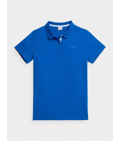 4F Damska koszulka polo slim Niebieska kołnierzyk na 3 guziki Roz XS