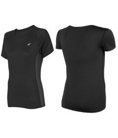 4F Ženska termoaktivna majica za fitnes trening črna velikost XS