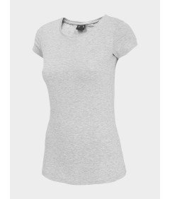 4F Szary T-shirt slim z gładkim materiałem Idealny dla Kobiet M
