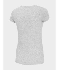 4F Szary T-shirt slim z gładkim materiałem Idealny dla Kobiet M