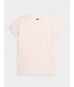 4F T-shirt z nadrukiem dziewczęcy różowy I LOVE 4F 100% Bawełna 164CM