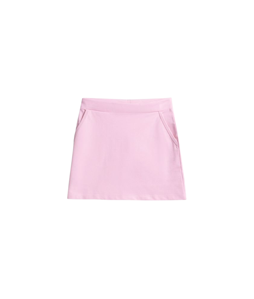 4F Dekliško pleteno krilo roza z žepi 140CM