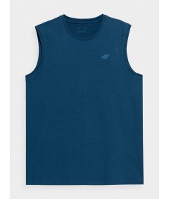 4F Niebieski męski T-shirt bez rękawów Tank Top Komfort i styl Roz S