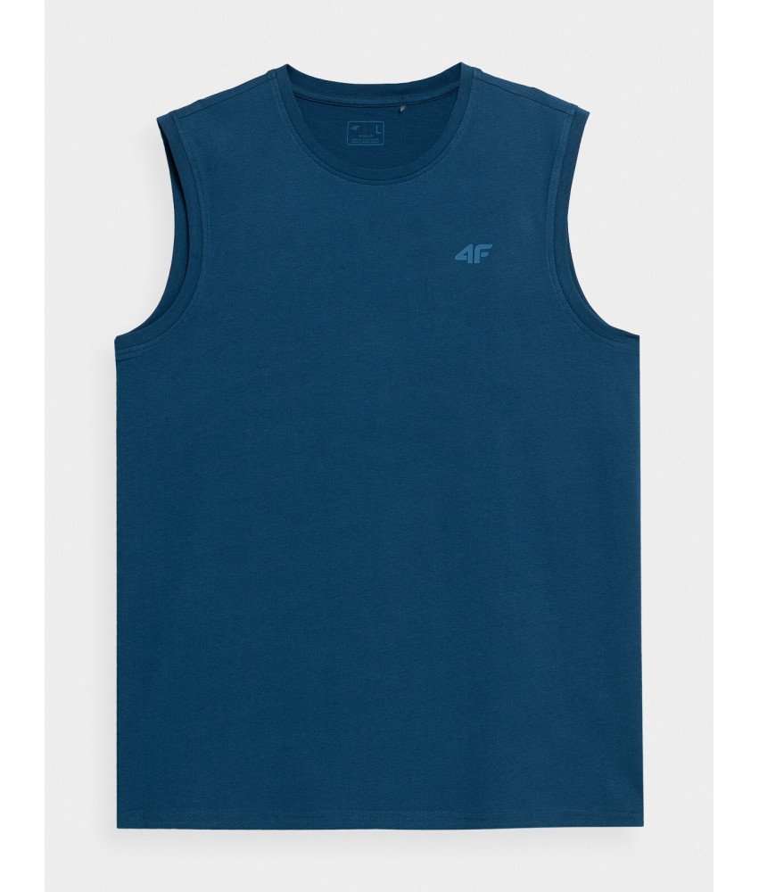 4F Niebieski męski T-shirt bez rękawów Tank Top Komfort i styl Roz S