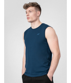 4F Niebieski męski T-shirt bez rękawów Tank Top Komfort i styl Roz S