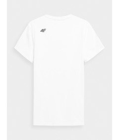 4F Męski Biały T-shirt z nadrukiem "Sportswear" 100% Bawełna 3XL