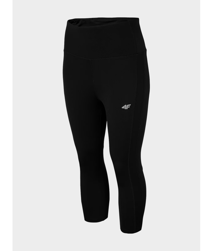 4F Damskie legginsy treningowe 3/4 szybkoschnące Czarne Rozmiar XS