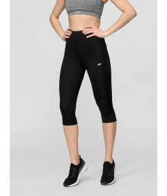 4F Damskie legginsy treningowe 3/4 szybkoschnące Czarne Rozmiar XS