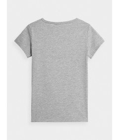 4F Stylowy Gładki Szary T-shirt Damski Regular Komfort Rozmiar S