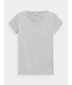 4F Gładki Szary Damski T-shirt regular Komfort i styl Rozmiar M