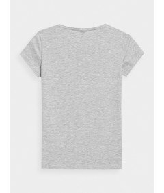 4F Gładki Szary Damski T-shirt regular Komfort i styl Rozmiar M