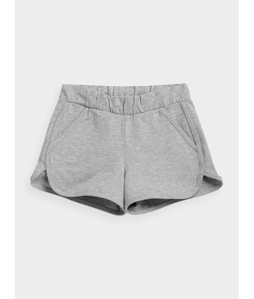 4F Dekliške bombažne kratke hlače sive barve Velikost 128cm