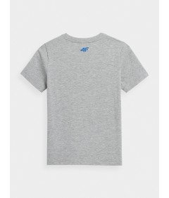 4F T-Shirt dla chłopców Szary z Niebieskim Nadrukiem Rozmiar 122cm