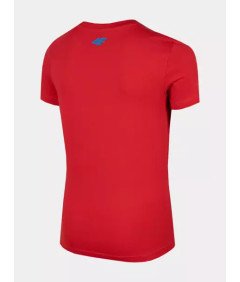 4F T-Shirt dla chłopców Czerwony z Niebieskim Nadrukiem Rozmiar 146CM
