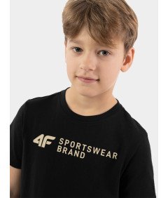 4F T-shirt dziecięcy z nadrukiem dziecięcy czarny Rozmiar 122CM