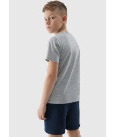4F T-shirt Gładki Chłopięcy Szary 100% Bawełna Styl Rozmiar 152CM