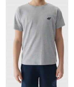 4F T-shirt Gładki Chłopięcy Szary 100% Bawełna Styl Rozmiar 152CM