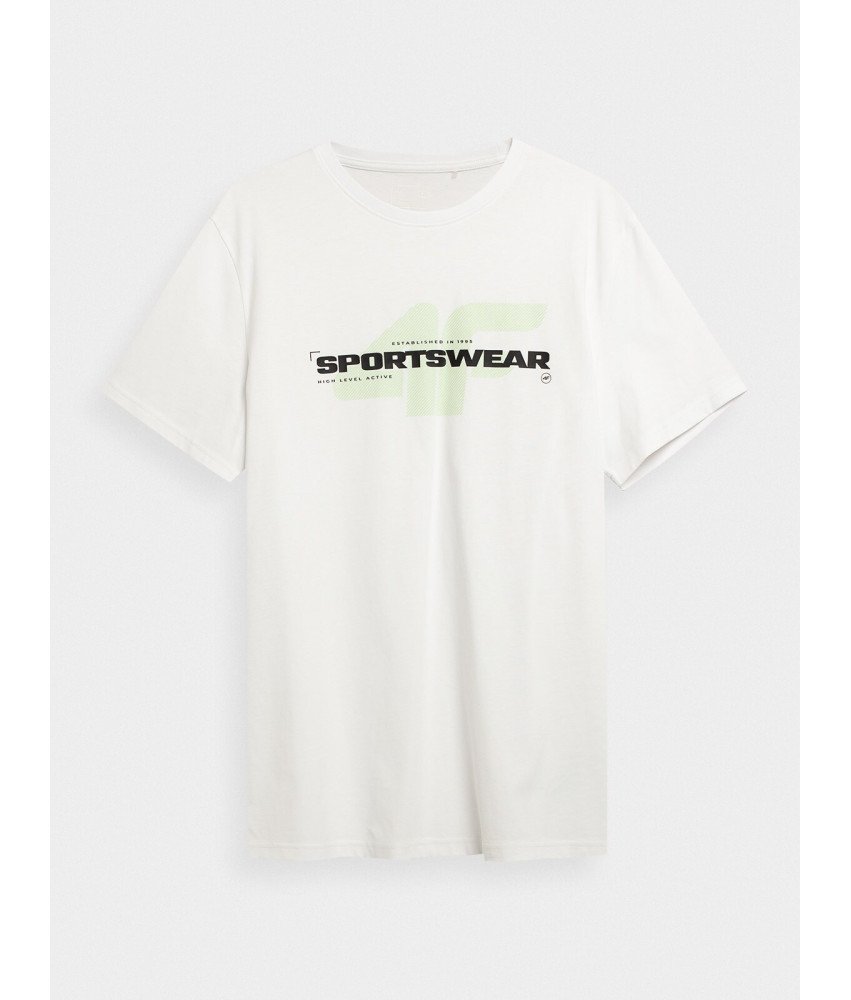 4F Potiskana majica "Sportswear" bela moška 100% bombaž 3XL