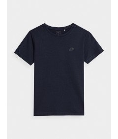 4F T-shirt Gładki Chłopięcy Granatowy 100% Bawełna Styl Rozmiar 152CM