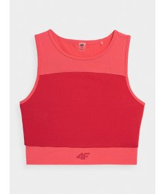 4F Top treningowy crop top szybkoschnący damski różowy Rozmiar S