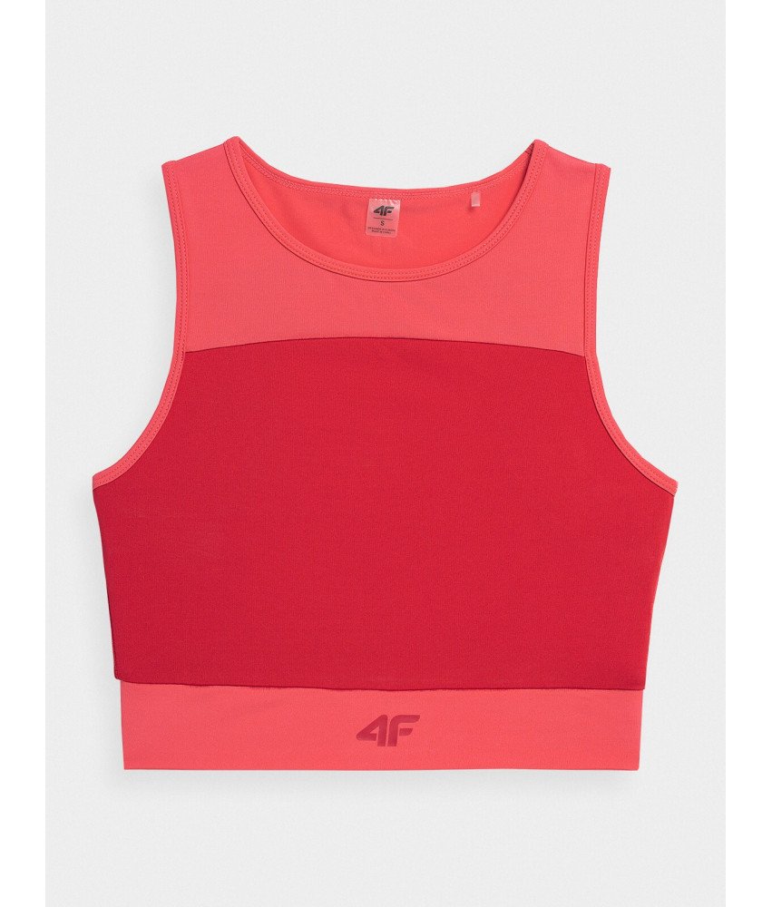 4F Top treningowy crop top szybkoschnący damski różowy Rozmiar S