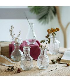Vintage steklene cvetlične vaze Set 2x5 kosov Transparent
