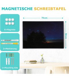 Magnetna tabla za brisanje 50x70cm Vključno z markerjem in magneti